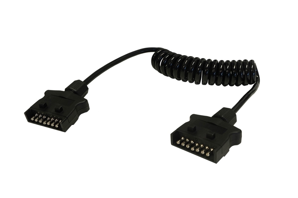 Trailparts 7 Pin Flat to 7 Pin Flat Curly Hire Lead