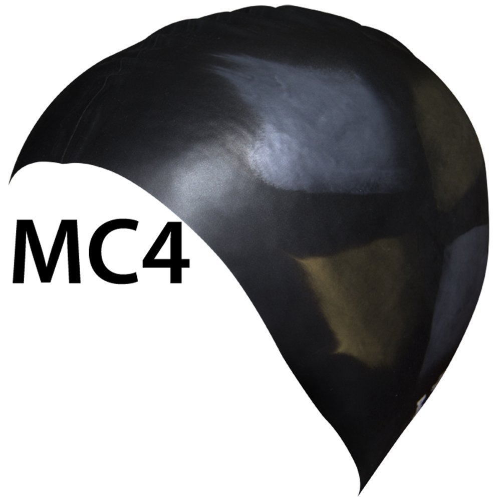 Aqualine Multi-Colour Silicone Swim Cap Black