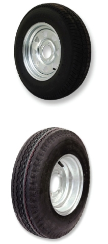 Trojan Zinc 1in Bearing Trailer Wheel Rim with 480x8in Tyre
