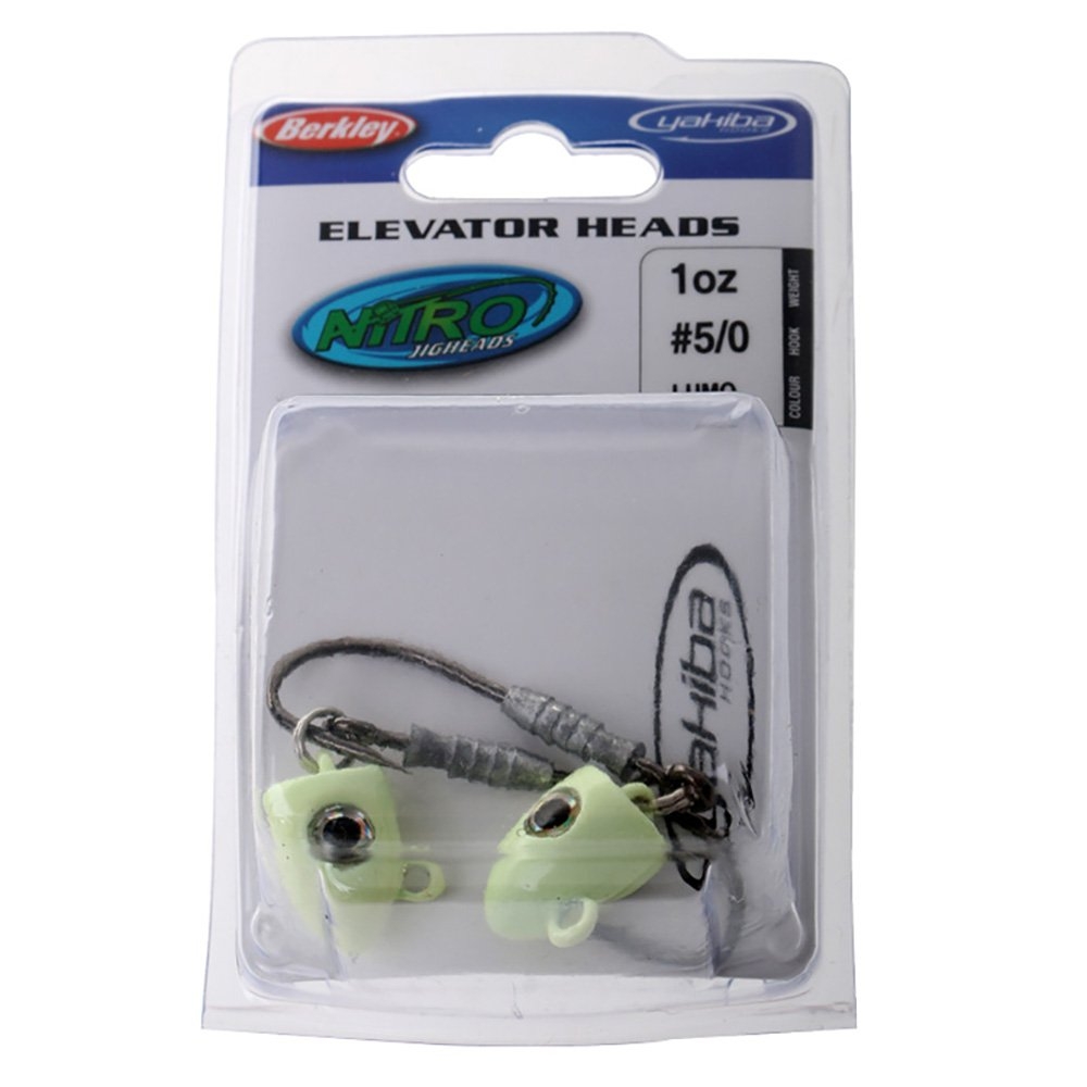 Berkley Nitro Elevator Jig Heads 5/0 1oz 28g Lumo Qty 2