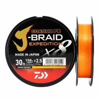 Daiwa X8 J-Braid Expedition Smash Orange 3000m 25lb PE2 Thumbnail Daiwa X8 J-Braid Expedition Smash Orange 3000m 25lb PE2