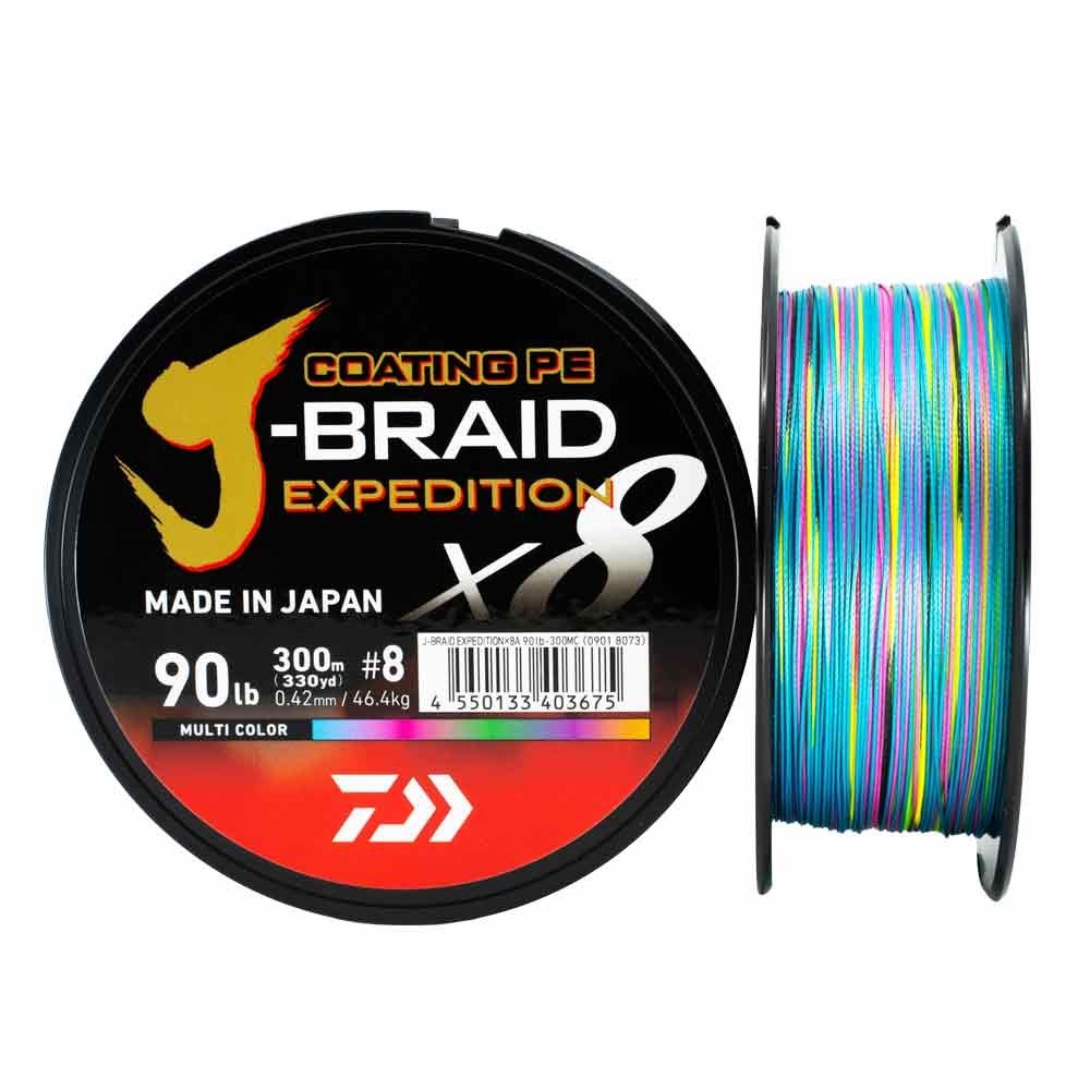 Daiwa X8 J-Braid Expedition Multi-Colour 3000m 90lb PE8