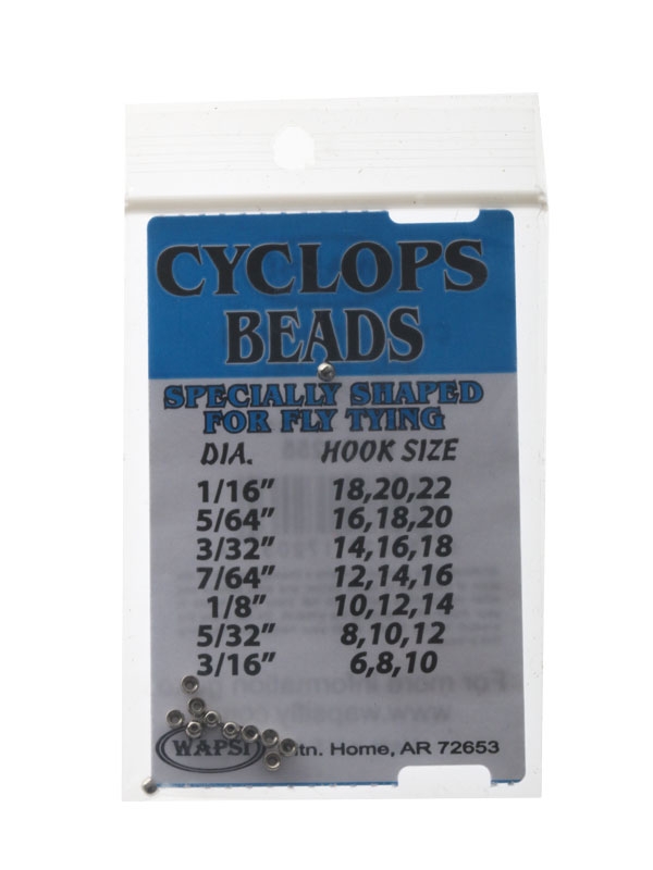 Cyclops Brass Beads for Fly Tying 3/32in Qty 24 Nickel