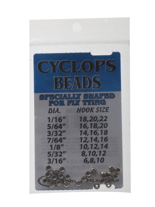 Cyclops Brass Beads for Fly Tying 3.2mm Qty 24 Nickel