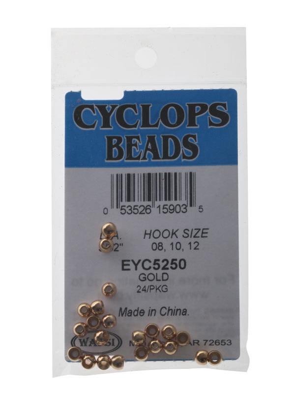 Cyclops Beads 5/32inch Gold 4mm