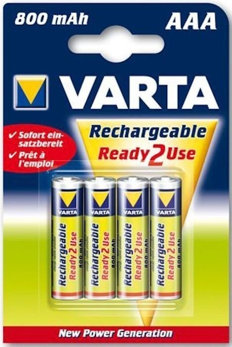 Varta Rechargeable Ni-MH 800mAh AAA Qty 4