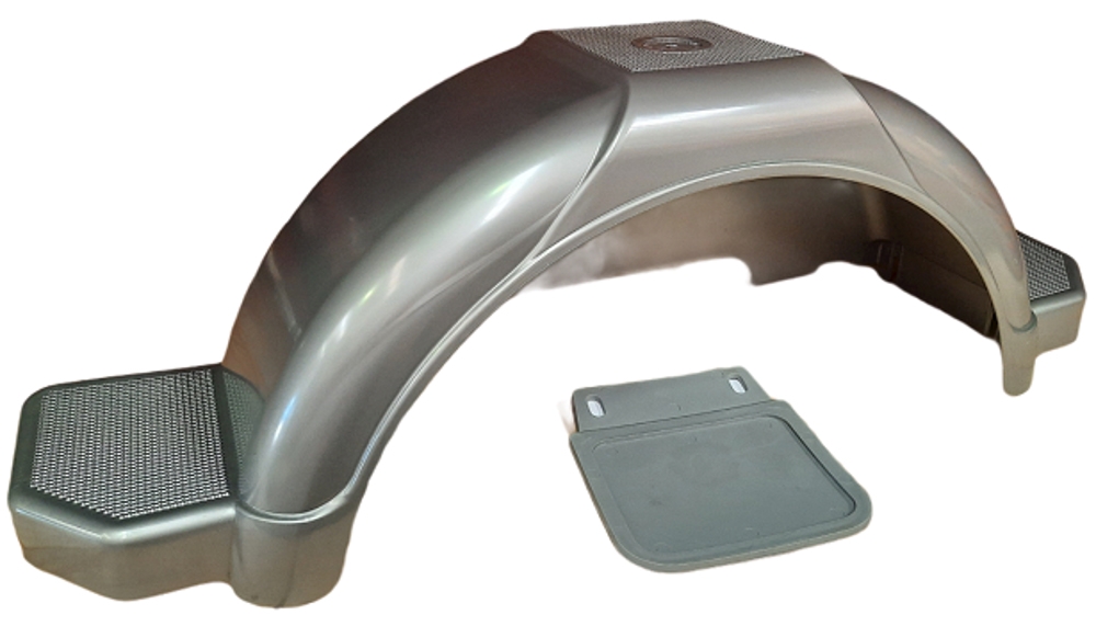 Trojan Plastic Mudguard 14in Silver - new, crack in unit.