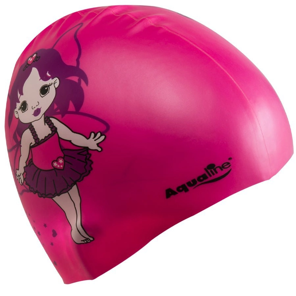 Aqualine Fairy Princess Print Silicone Kids Swim Cap