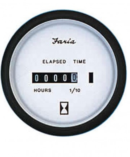 Faria 12913 Hourmeter Gauge Euro White