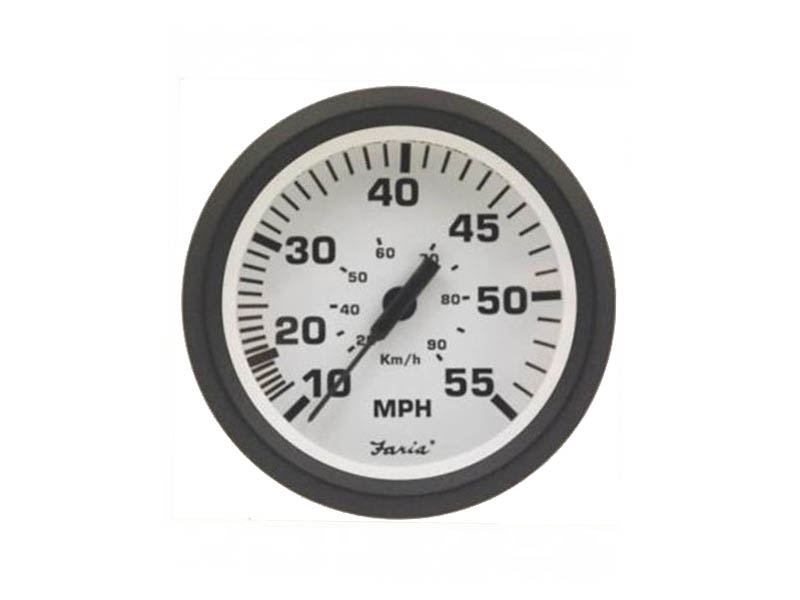 Faria 32909 Speedometer Euro White