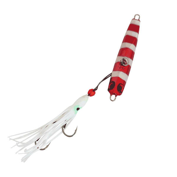 Ocean Angler Jitterbug Inchiku Lure Red Flash Glow 80g