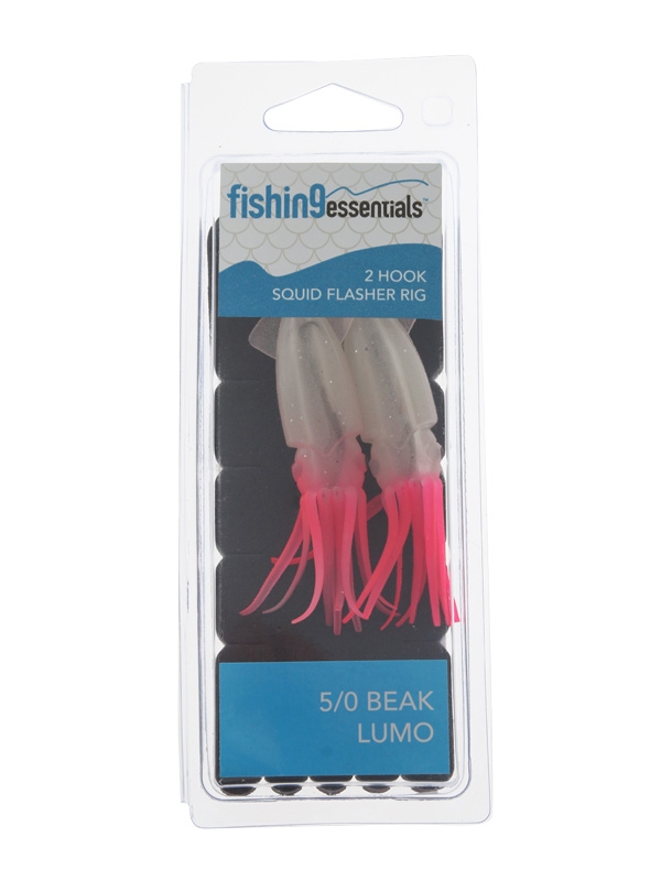 Fishing Essentials 2-Hook Squid Flasher Rig Lumo