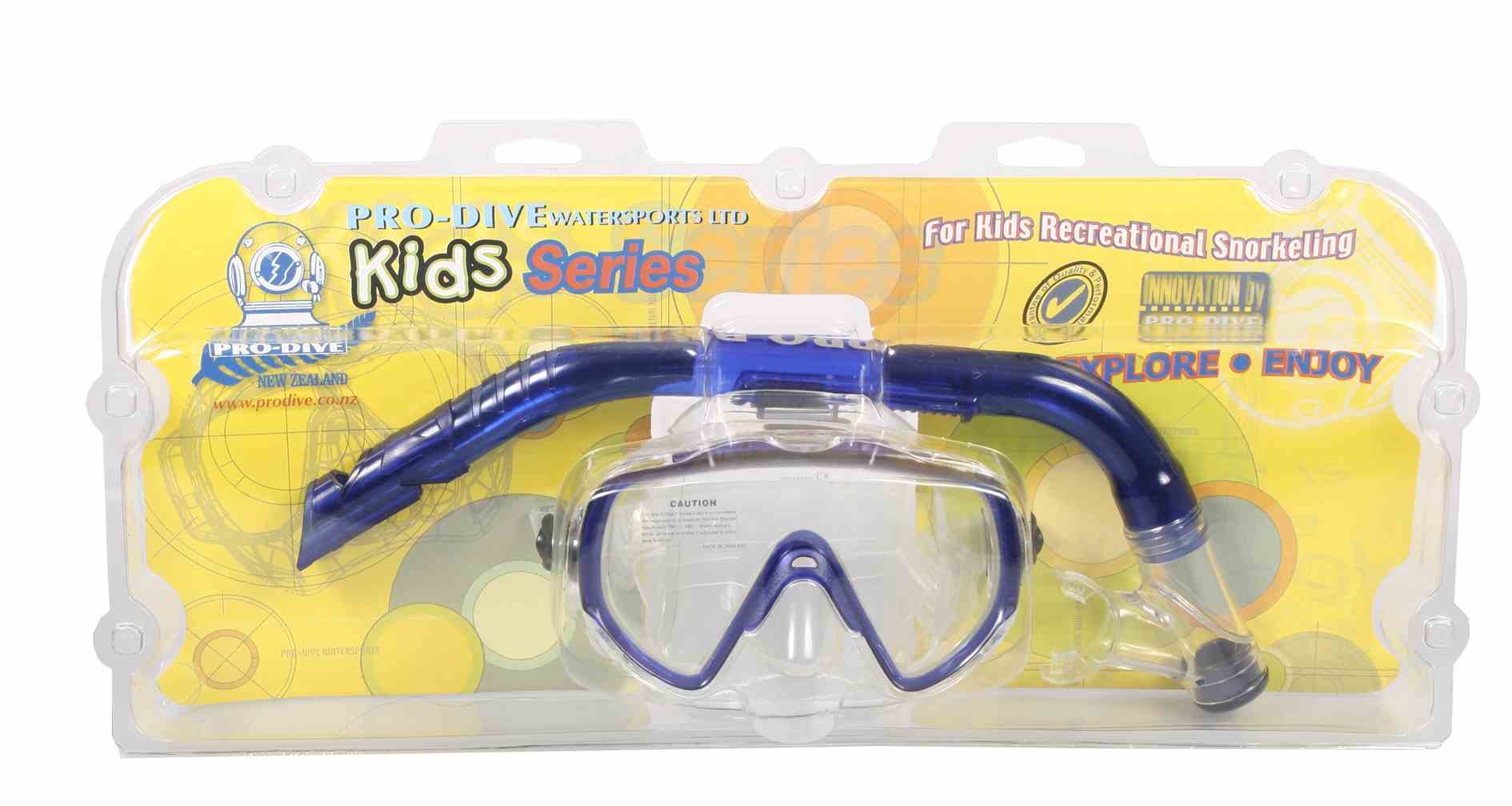 Pro-Dive Big Vision Kids Dive Mask and Snorkel Set Blue