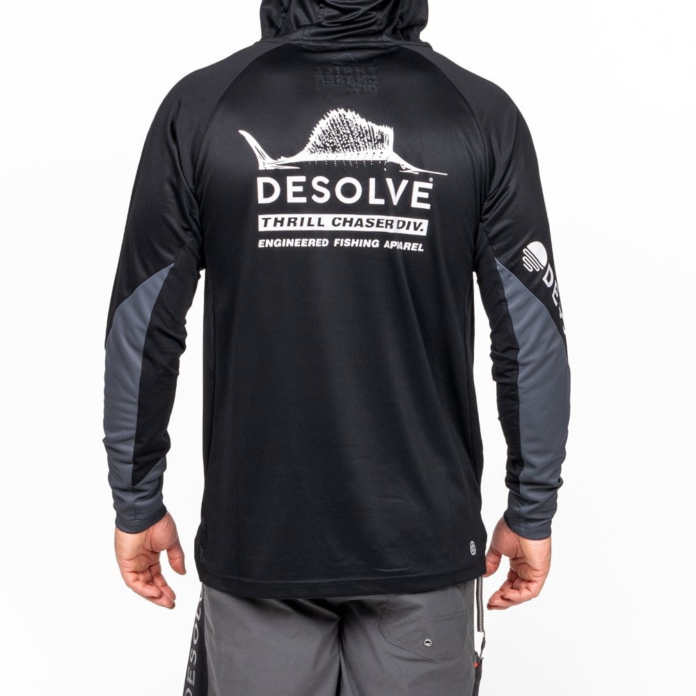 Desolve UPF30+ Sail Fish Face Hoodie Black