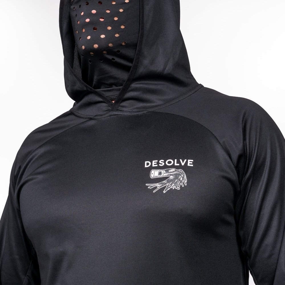 Desolve UPF30+ Sail Fish Face Hoodie Black