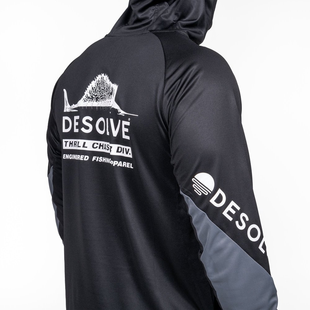 Desolve UPF30+ Sail Fish Face Hoodie Black