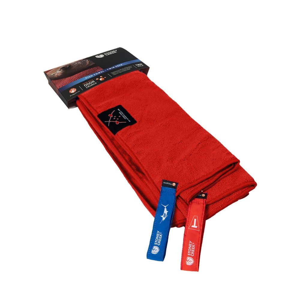 Stoney Creek Fish Towel Twin Pack Fiery Red