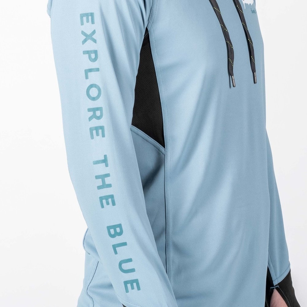 Desolve UPF30+ Fish Face Hoodie Stone Blue