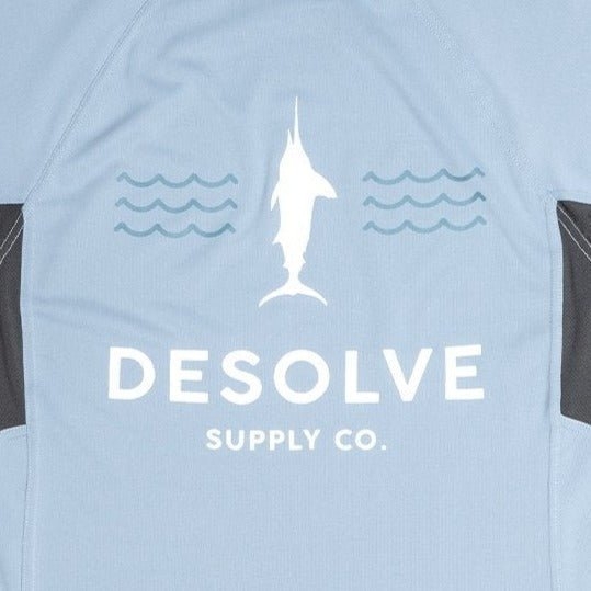 Desolve UPF30+ Fish Face Hoodie Stone Blue