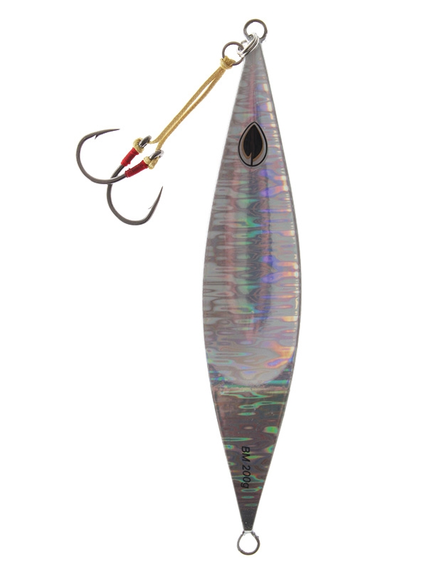 Black Magic Flipper Slow Pitch Jig 200g Silver/Orange/Lumo