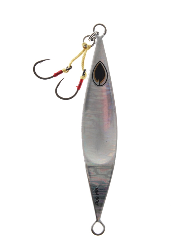 Black Magic Flipper Slow Pitch Jig 60g Silver/Orange/Lumo