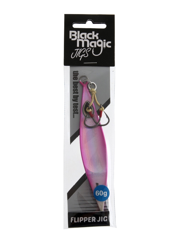 Black Magic Flipper Slow Pitch Jig 60g Pink/Lumo Stripe
