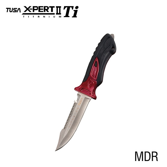 TUSA X-Pert II Titanium 25cm Dive Knife Metallic Red