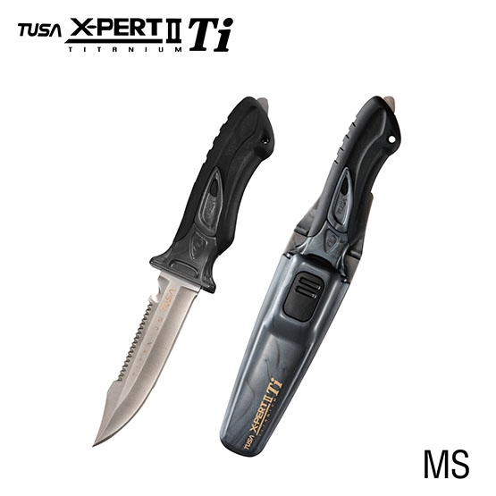 TUSA X-Pert II Titanium 25cm Dive Knife Metallic Red