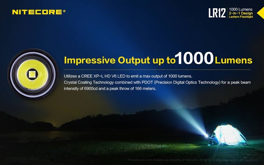 Nitecore LR12 LED 2-in-1 Torch Lantern 1000lm