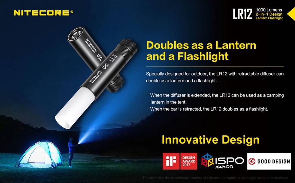 Nitecore LR12 LED 2-in-1 Torch Lantern 1000lm