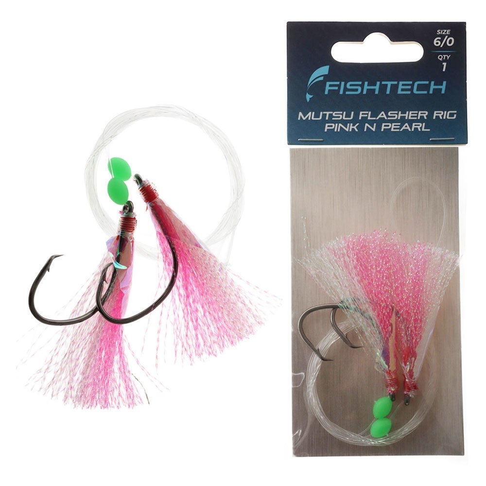 Fishtech Mutsu Economy Flasher Rig Pink n Pearl 6/0