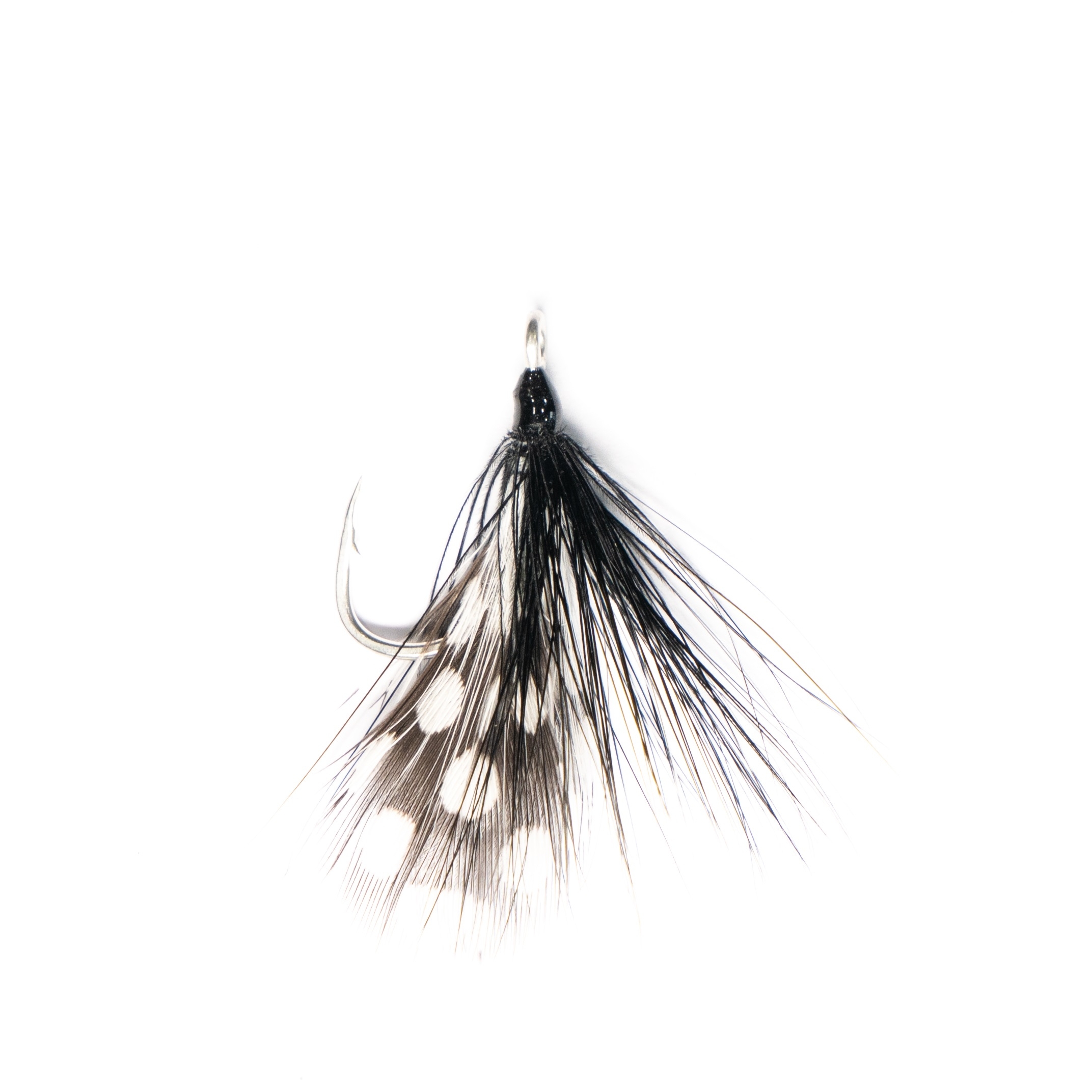 BKK Quills Feathered Assist Hook White/Black Dotted Qty 4