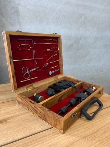 Deluxe Wooden 12-Piece Fly Tying Kit