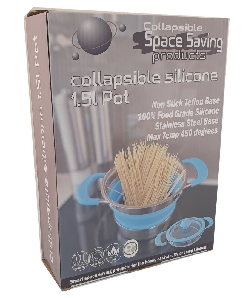 Non-Stick Collapsible Silicone Cooking Pot Small 1.5L