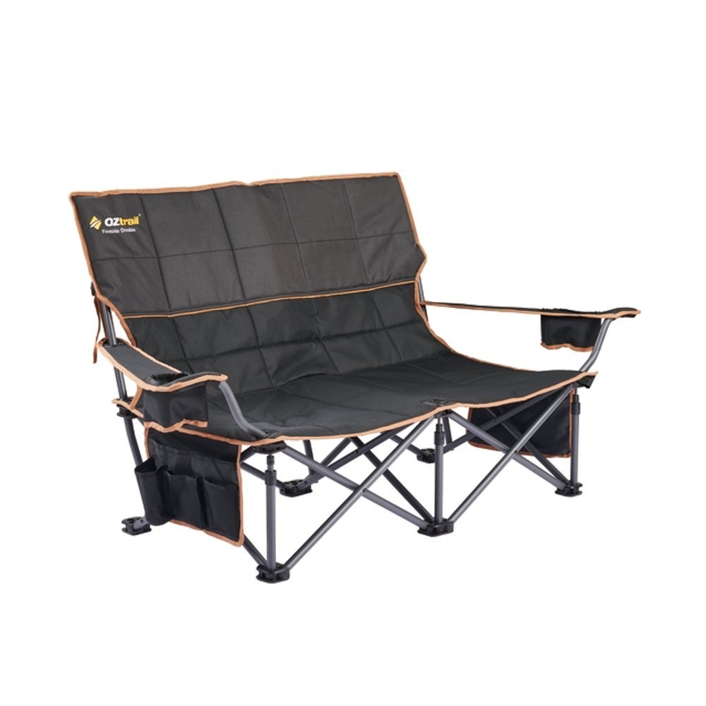 OZtrail Fireside Double Folding Camping Chair Black