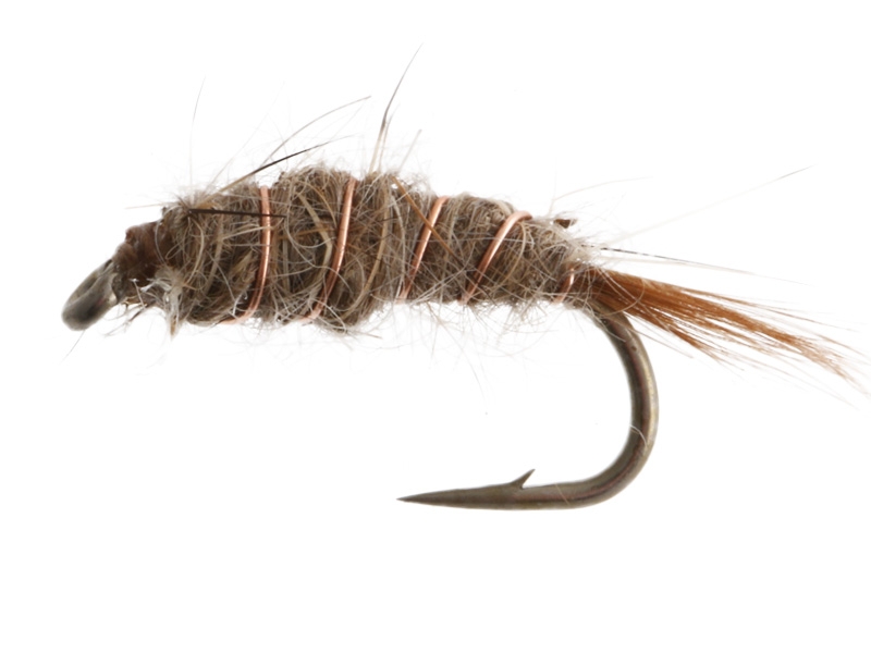 Black Magic Hare and Copper Nymph Trout Fly A12 1.5cm