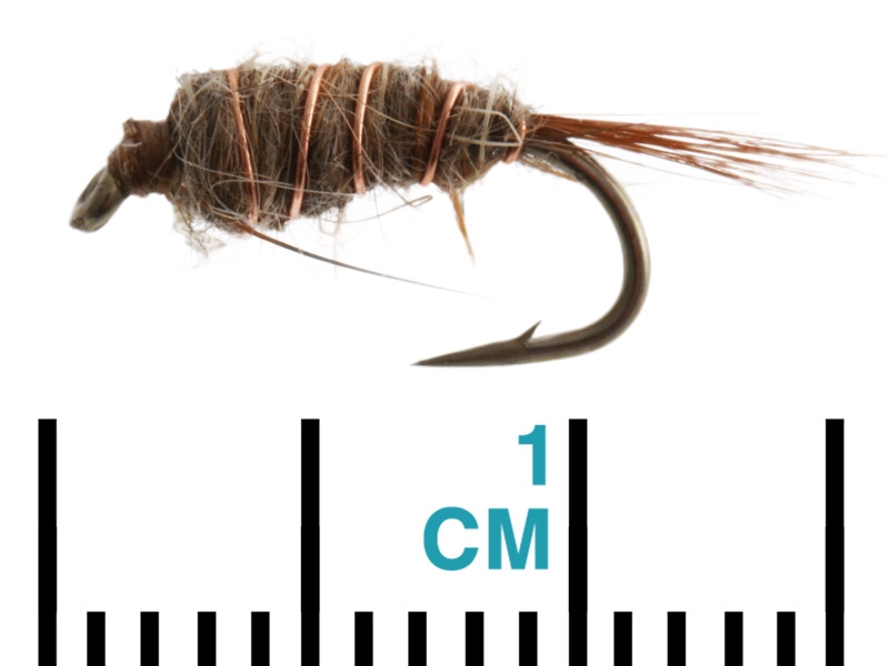 Black Magic Hare and Copper Nymph Trout Fly A14 1.5cm