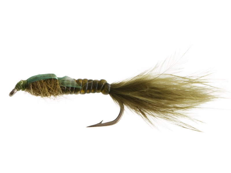 Black Magic Damsel Nymph Vinyl Rib Trout Fly Olive B12 3cm