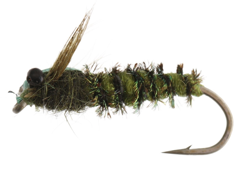 Black Magic Olive Dragonfly Nymph Trout Fly B10 2cm