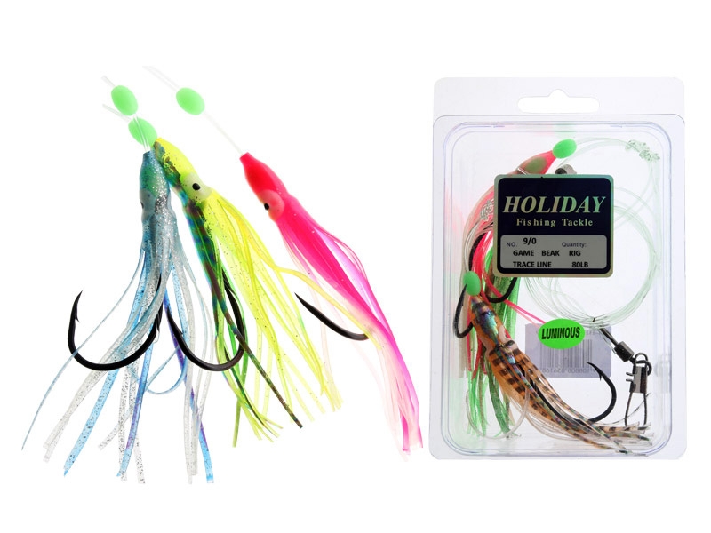 Holiday 3-Hook Heavy Duty Flasher Rig 80lb Tension 9/0