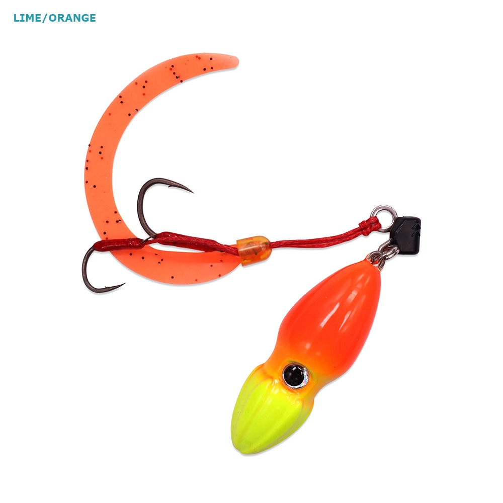 Ocean Angler G-Bomb Sliding Lure 80g Lime/Orange