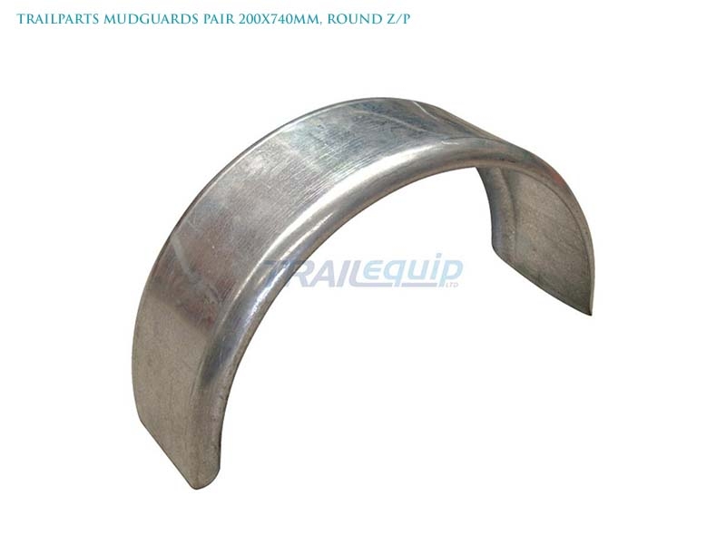 Trailparts Mudguards Pair 200x740mm Round Z/P