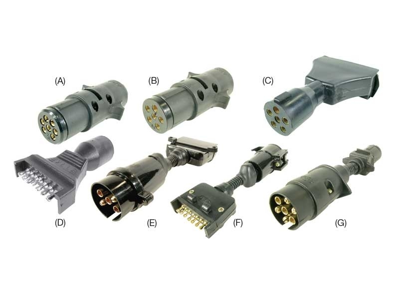 Trailer/Vehicle Adaptors 7 Pin Flat to Large 5 Pin Round