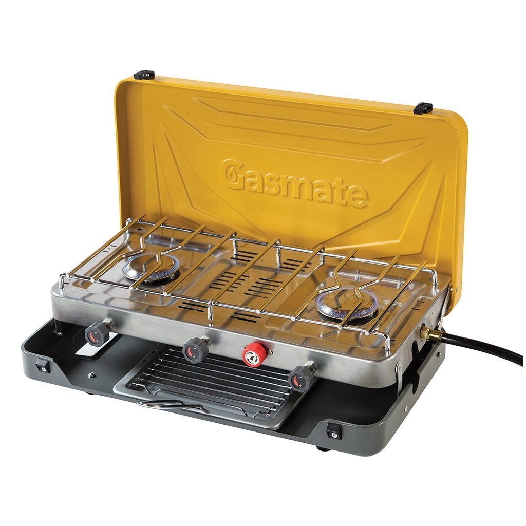 Gasmate 2 Burner LPG Stove with Grill