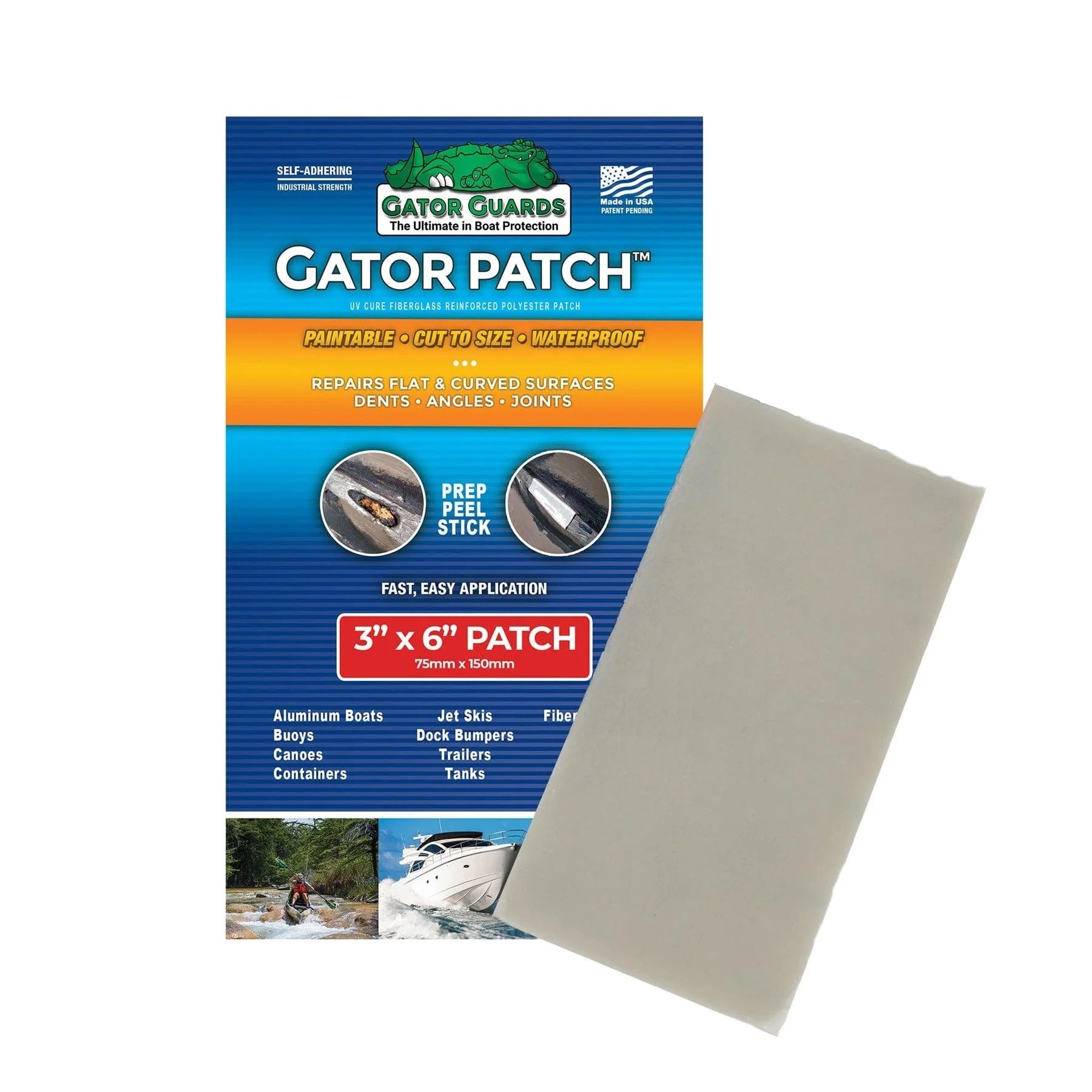 Gator Patch Boat Repair Patch 3 x 6in