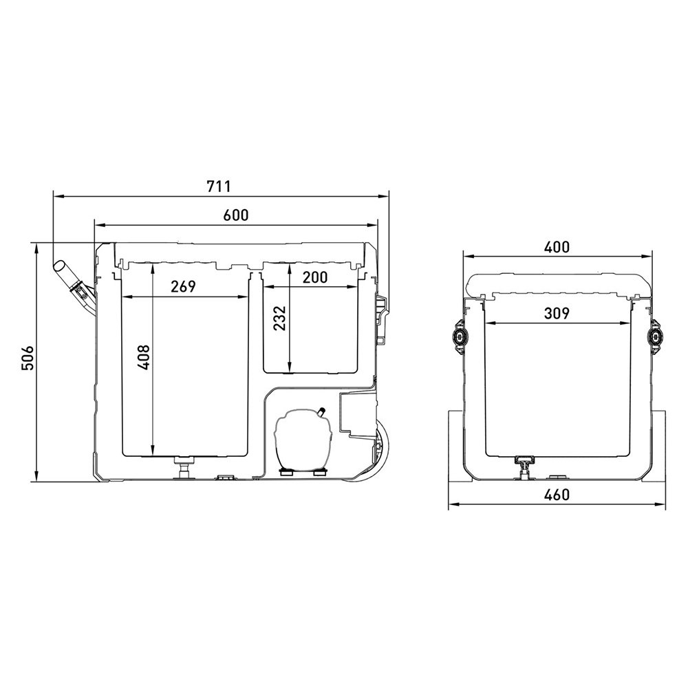 Rovin Fridge Freezer Package 45L with Lithium Battery and 100W Solar Panel