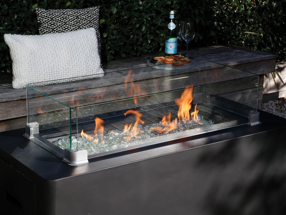 Gasmate Obsidian Rectangular Gas Fire Table