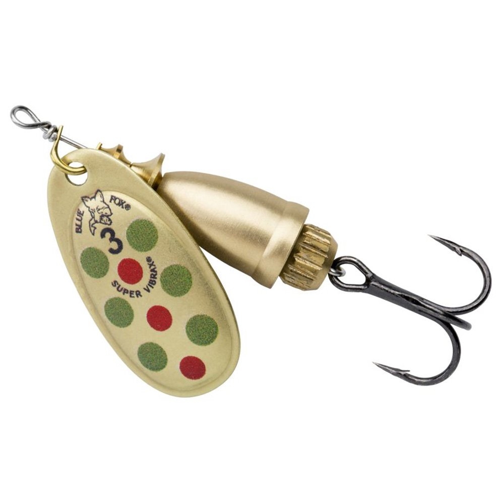 Blue Fox Vibrax UV Spinner Lure 8g Gold Olive Red UV