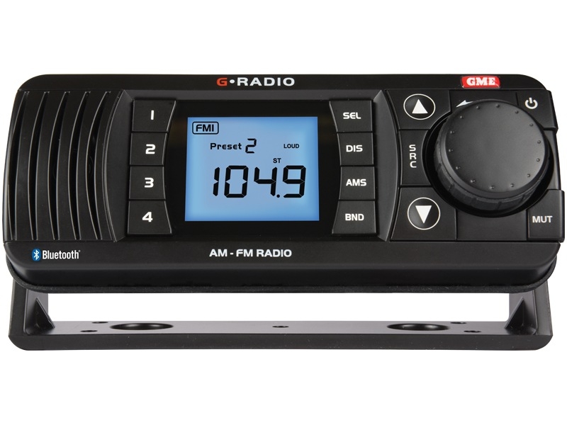 GME GR300BT AM/FM Bluetooth Marine Radio Black