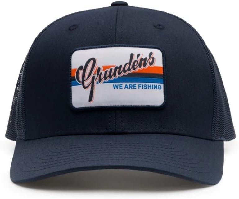 Grundens Script Snapback Trucker Cap Navy
